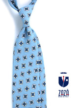 SATURNIA light blue unlined tailored tie in linen/silk